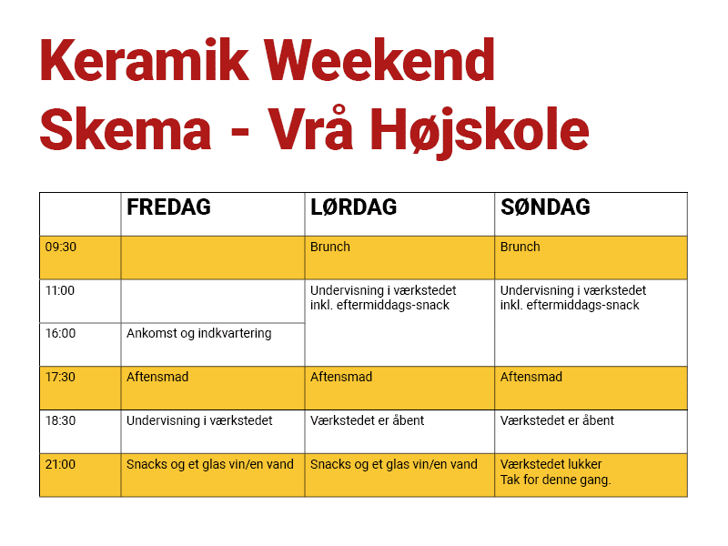 Keramik Weekend-kursus - uge 15 1